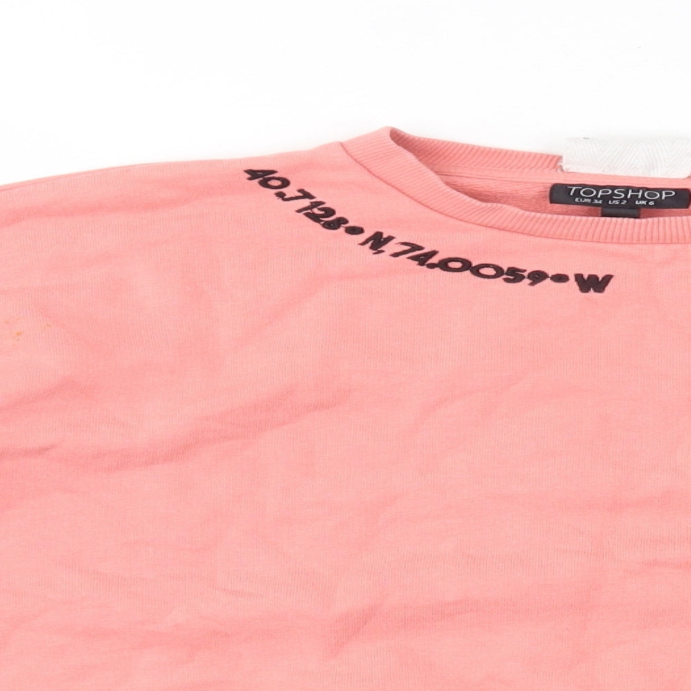Womens UK Size 6 Topshop Pink Pullover Jumper
