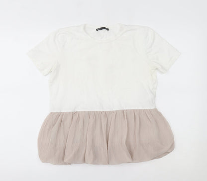 Womens UK Size S Zara White Basic Blouse