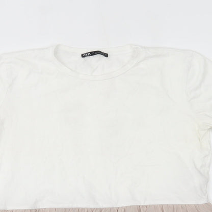 Womens UK Size S Zara White Basic Blouse