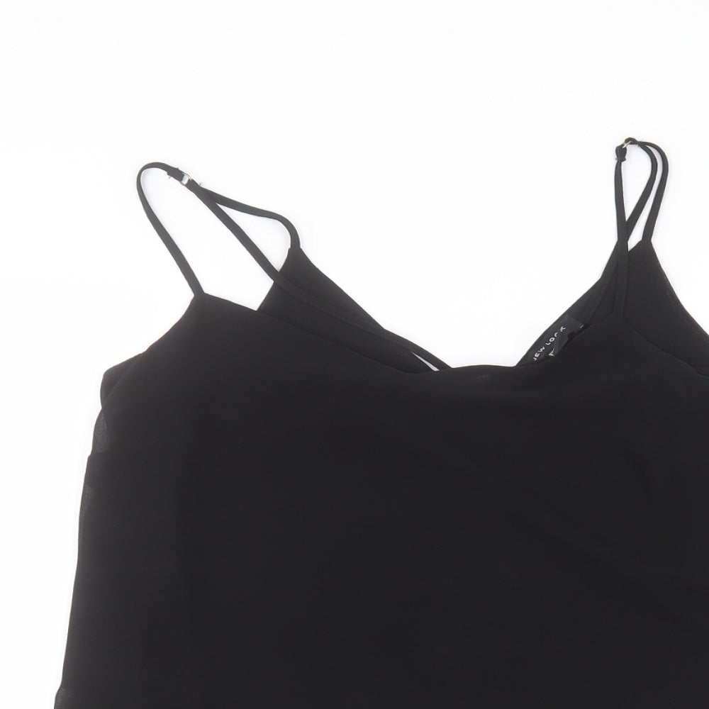 Womens UK Size 10 New Look Black Basic Blouse