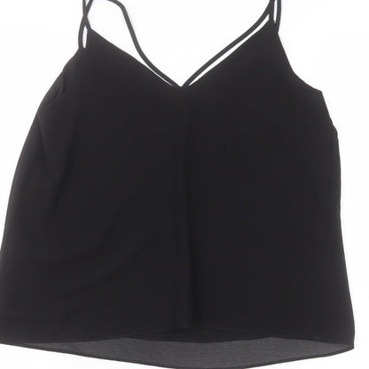 Womens UK Size 10 New Look Black Basic Blouse