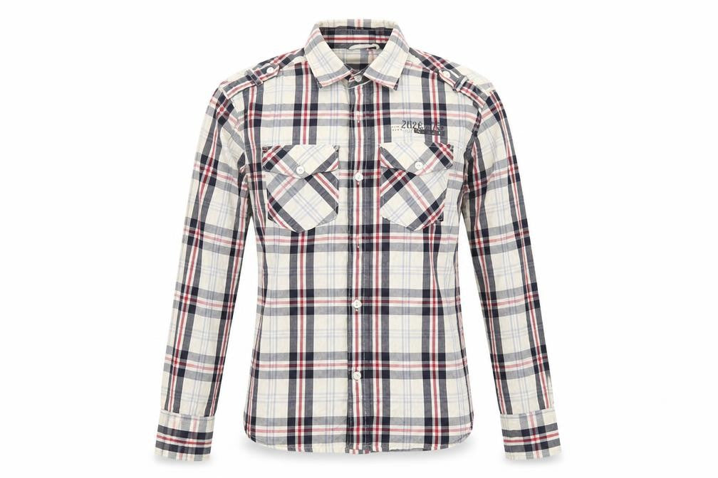 Front view of Next men’s beige dress shirt, size S