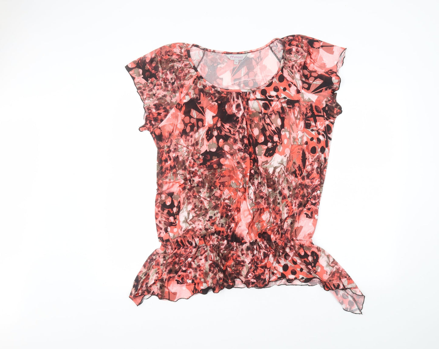 Womens UK Size 16 mimosa Pink Basic T-Shirt