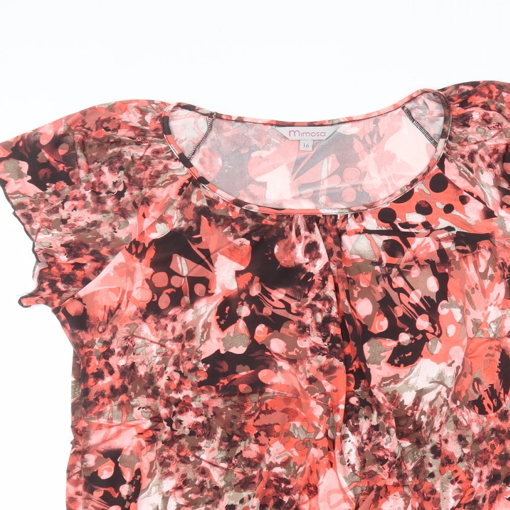 Womens UK Size 16 mimosa Pink Basic T-Shirt