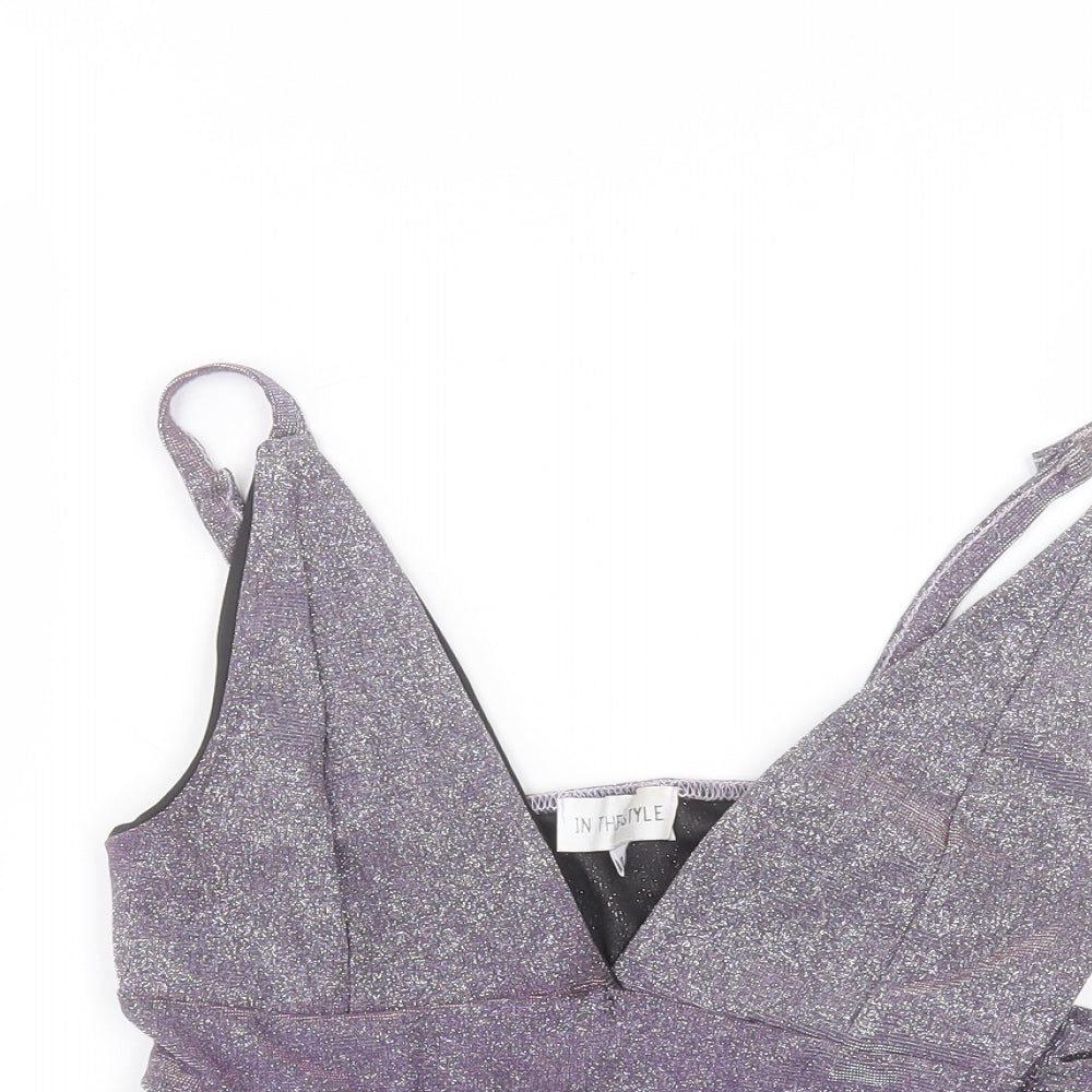 Womens UK Size 10 In the Style Purple Basic T-Shirt
