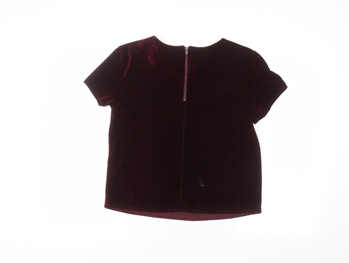 Womens UK Size 10 Hearts & Bows Red Basic T-Shirt