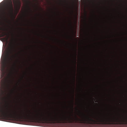 Womens UK Size 10 Hearts & Bows Red Basic T-Shirt