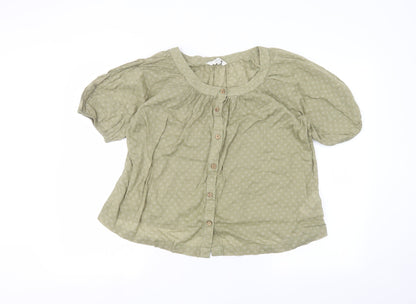 NEXT Womens Green   Basic Button-Up Size 8
