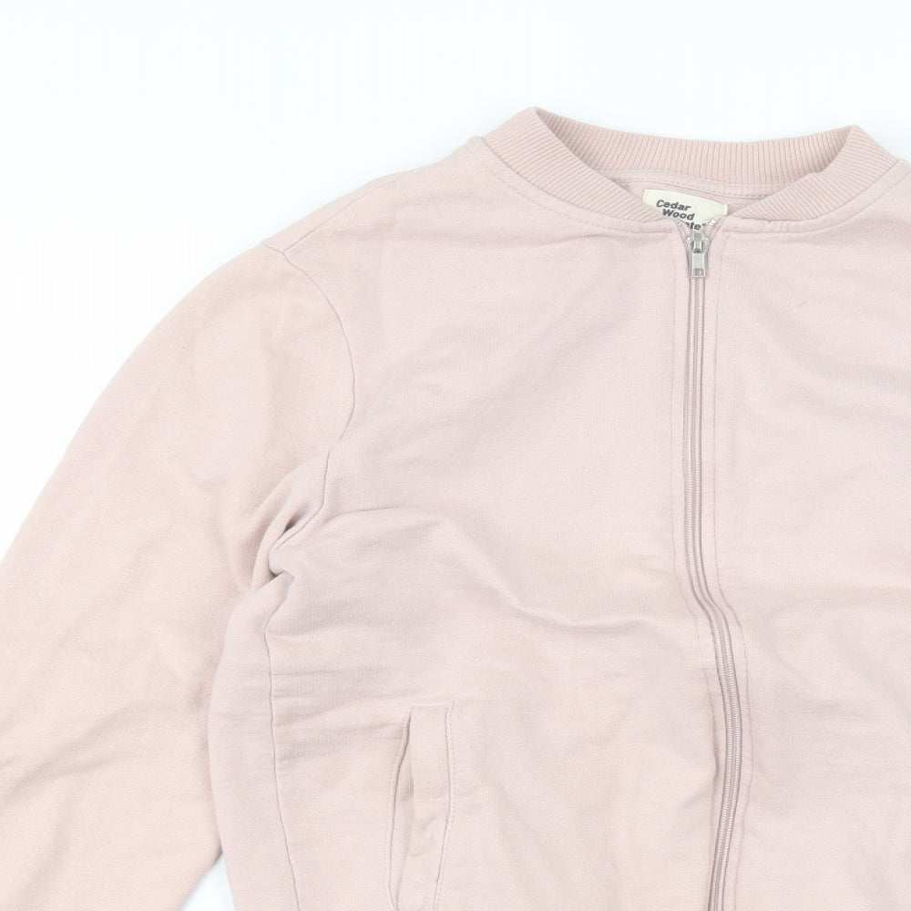 Womens UK Size S Cedar Wood State Pink Full Zip Jumper