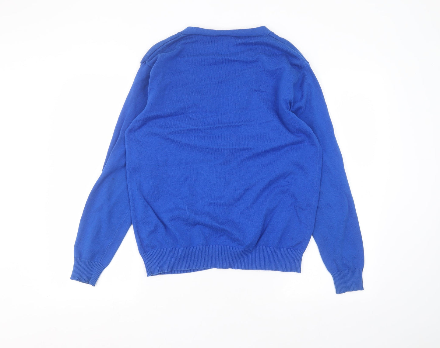 Womens UK Size L Cedar Wood State Blue Cardigan Jumper