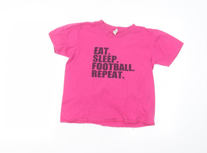 Gilden Girls Pink   Basic T-Shirt Size 12-13 Years