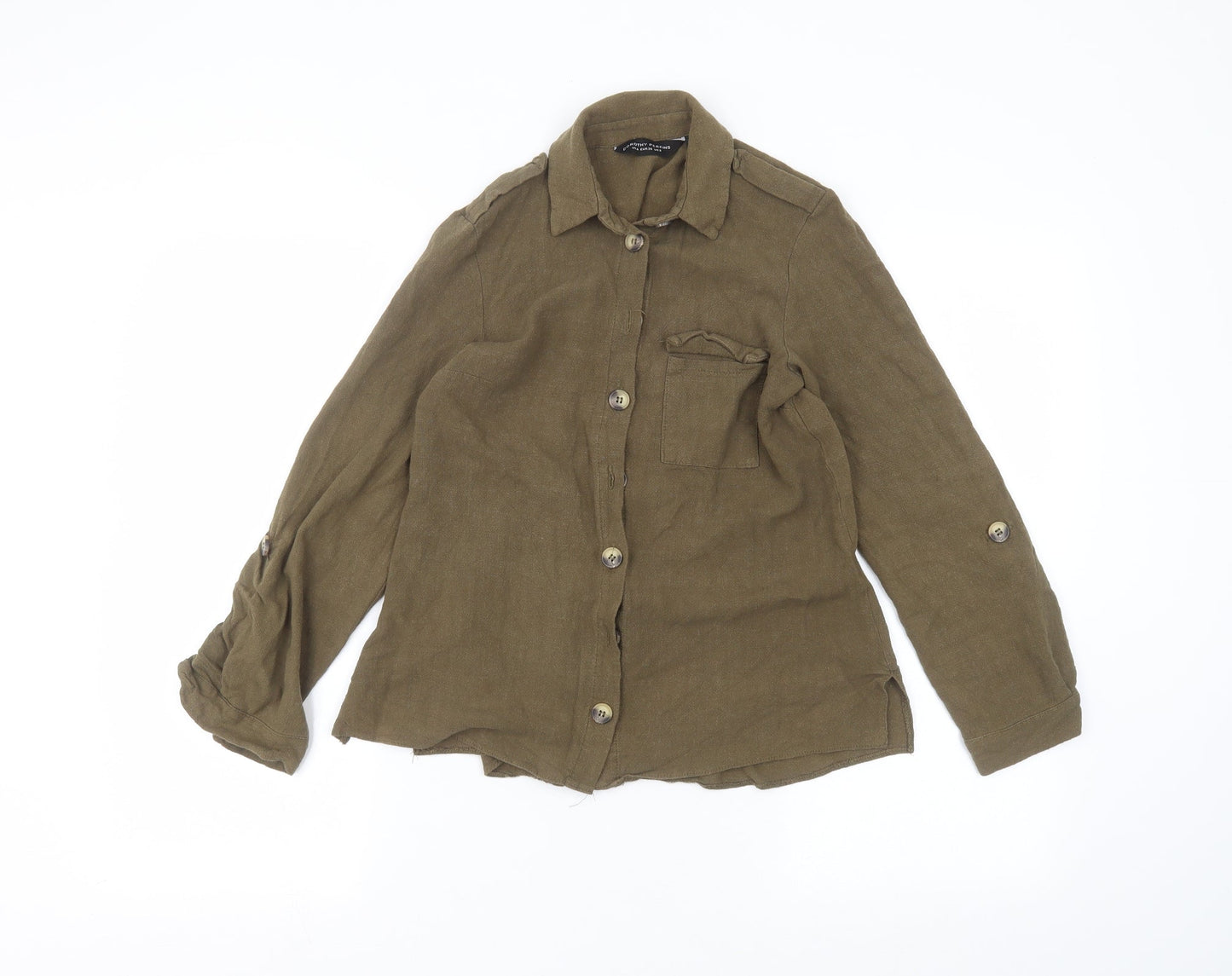 Dorothy Perkins Womens Green   Basic Button-Up Size 8
