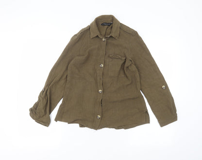 Dorothy Perkins Womens Green   Basic Button-Up Size 8
