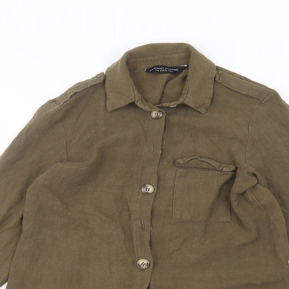 Dorothy Perkins Womens Green   Basic Button-Up Size 8