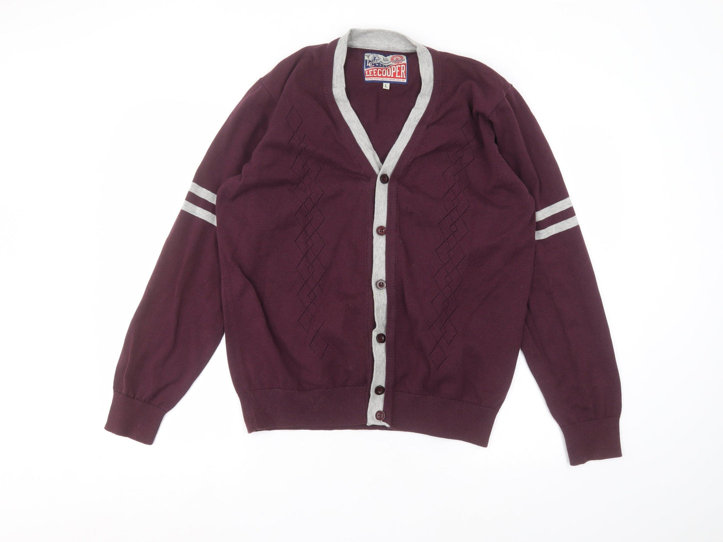 Lee Cooper Womens Red   Cardigan Jumper Size L