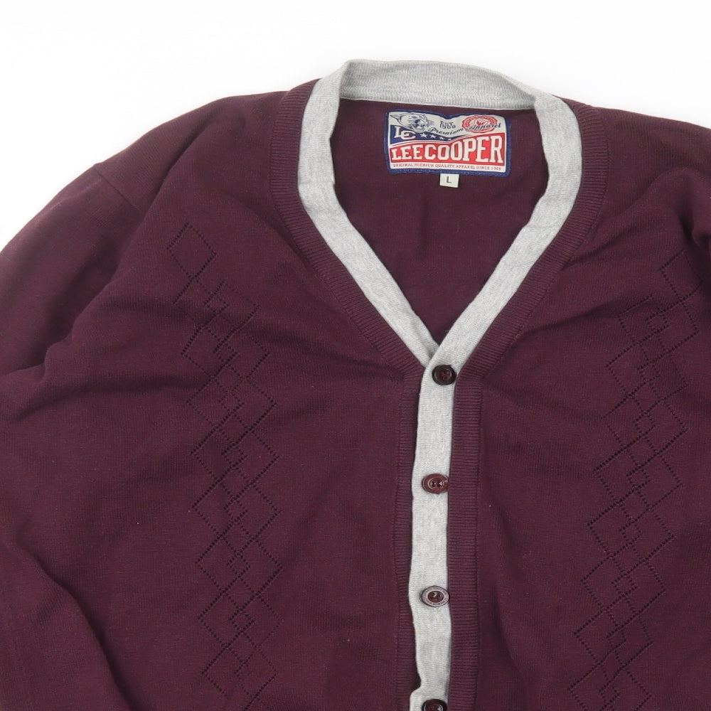 Lee Cooper Womens Red   Cardigan Jumper Size L