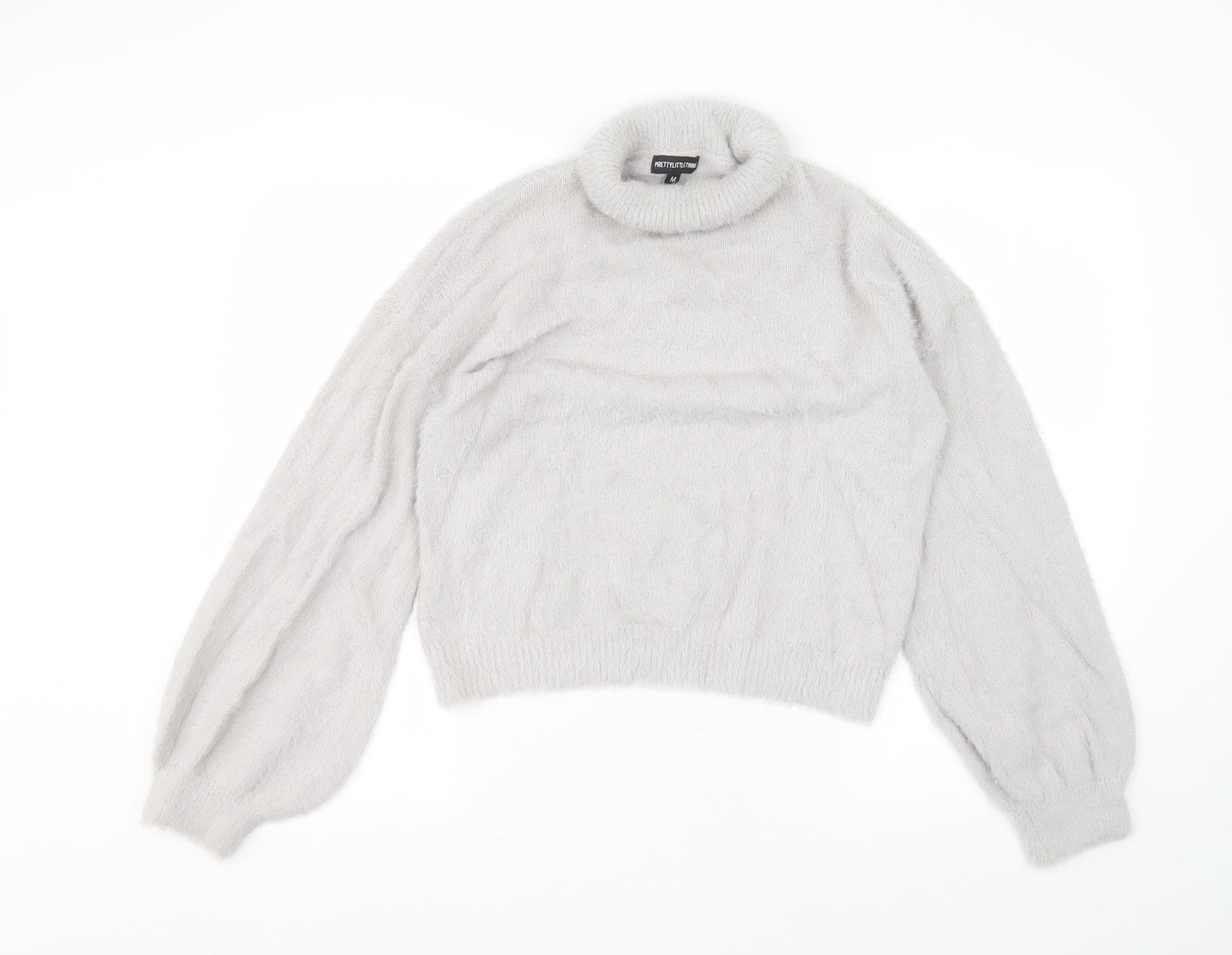 Womens UK Size M PRETTYLITTLETHING Grey Pullover Jumper
