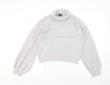 Womens UK Size M PRETTYLITTLETHING Grey Pullover Jumper