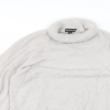 Womens UK Size M PRETTYLITTLETHING Grey Pullover Jumper