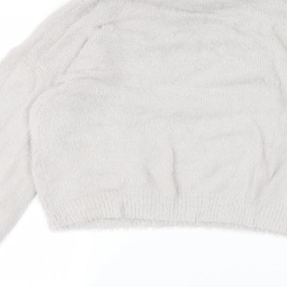 Womens UK Size M PRETTYLITTLETHING Grey Pullover Jumper