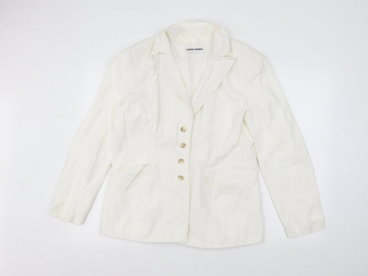 Womens UK Size 14 Gerry Weber White Basic Button-Up