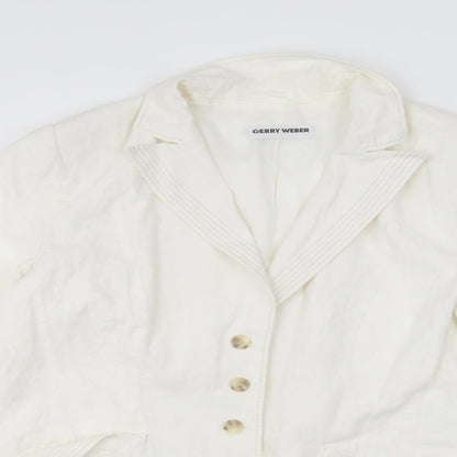 Womens UK Size 14 Gerry Weber White Basic Button-Up