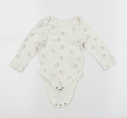 M&S Baby White Animal Print  Babygrow One-Piece Size 0-3 Months