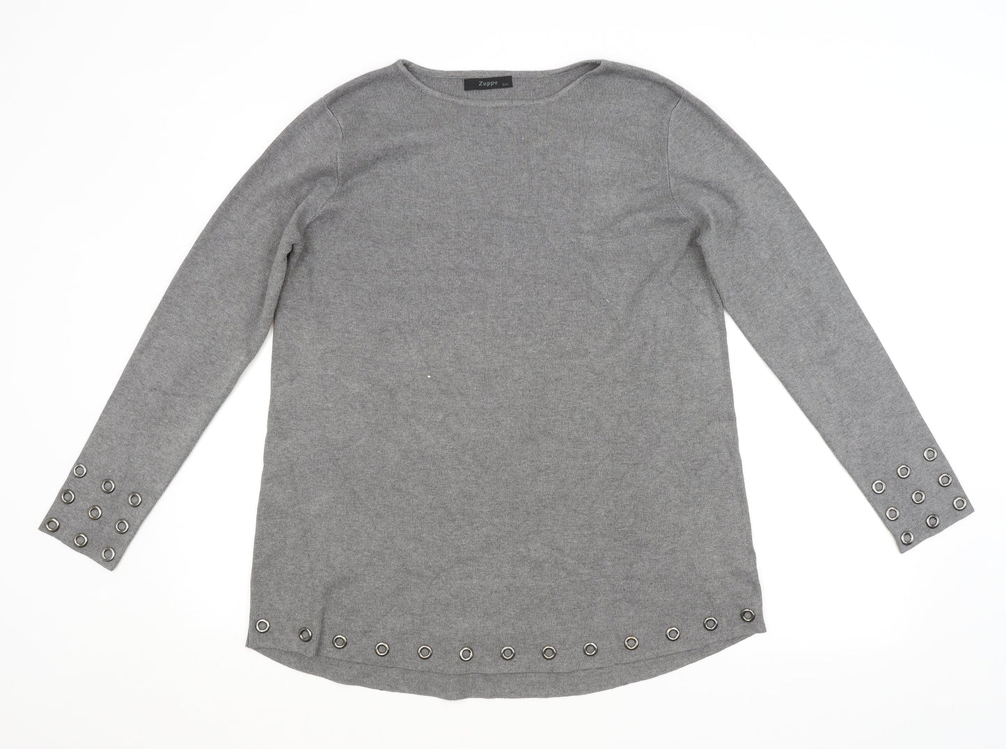 Womens UK Size M ZUPPE Grey Pullover Jumper