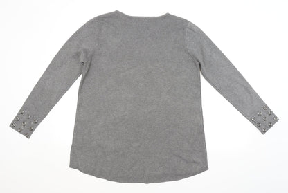 Womens UK Size M ZUPPE Grey Pullover Jumper