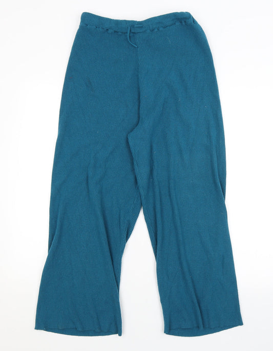 Womens UK Size 12 PRETTYLITTLETHING Regular Fit Sweatpants Blue Trousers