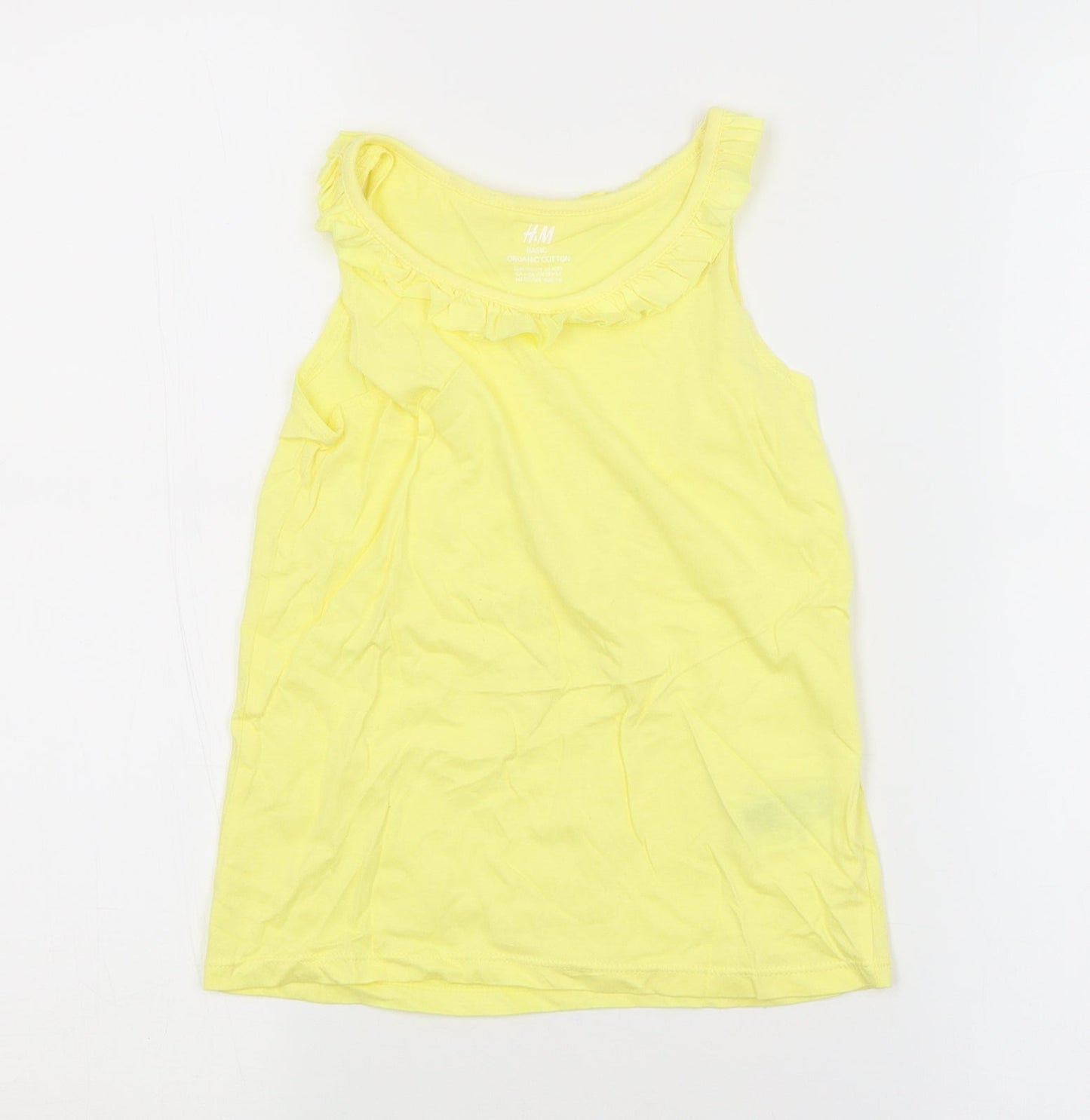 H&M Girls Yellow   Basic Tank Size 7-8 Years