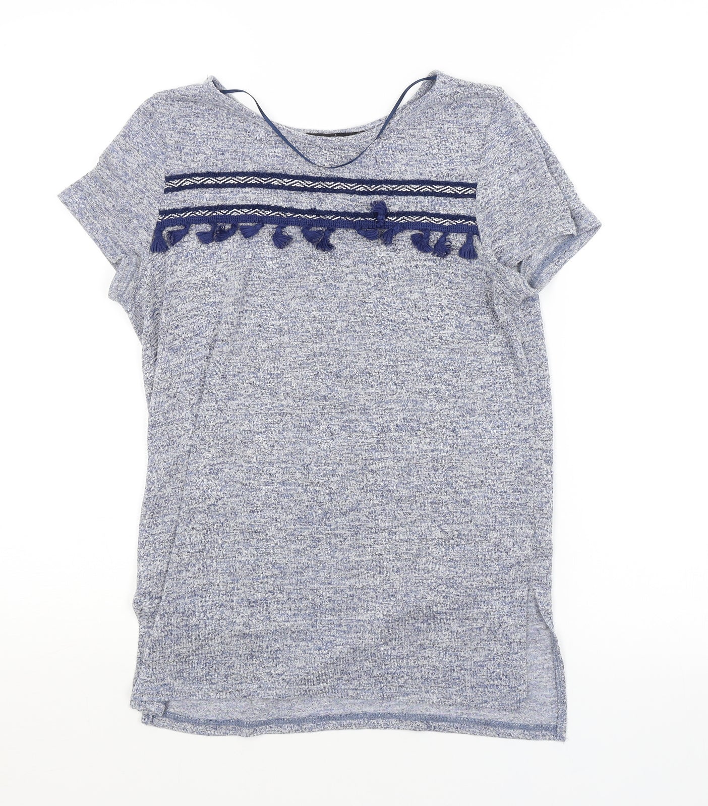 Womens UK Size 8 Atmosphere Blue Basic T-Shirt