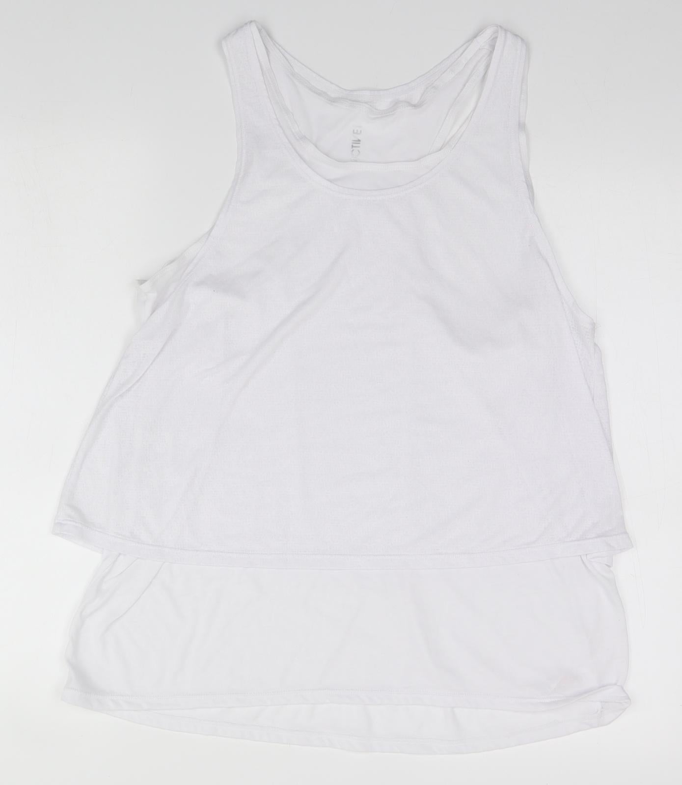 Active Womens White   Basic Tank Size 16