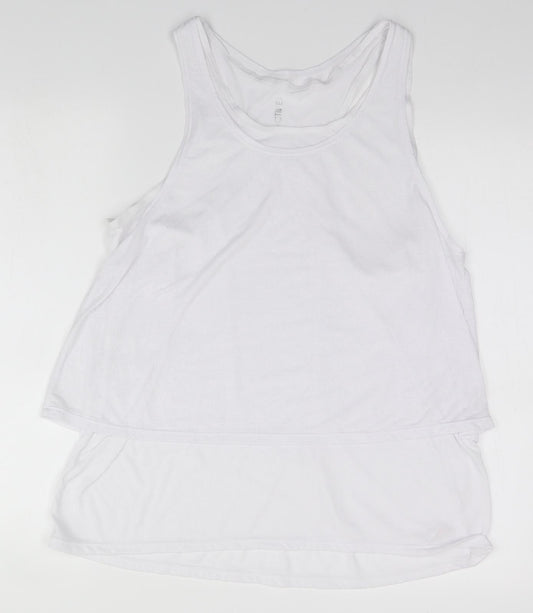 Additional front view of Active women’s white basic tank, size UK 16