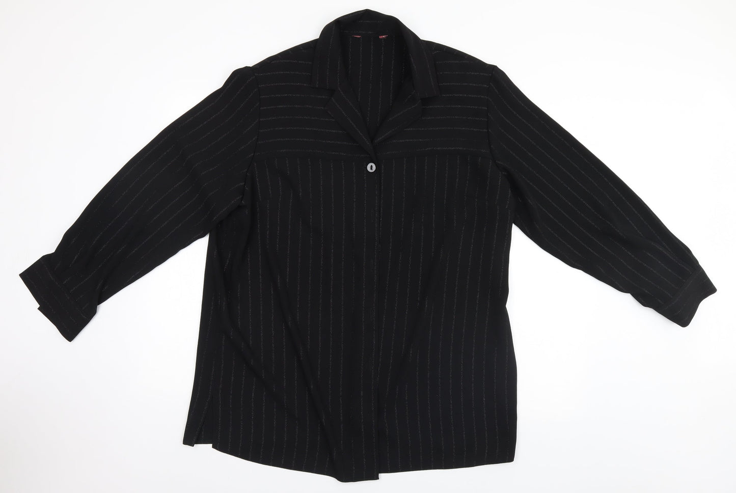 Womens UK Size  Preworn Black Basic Button-Up