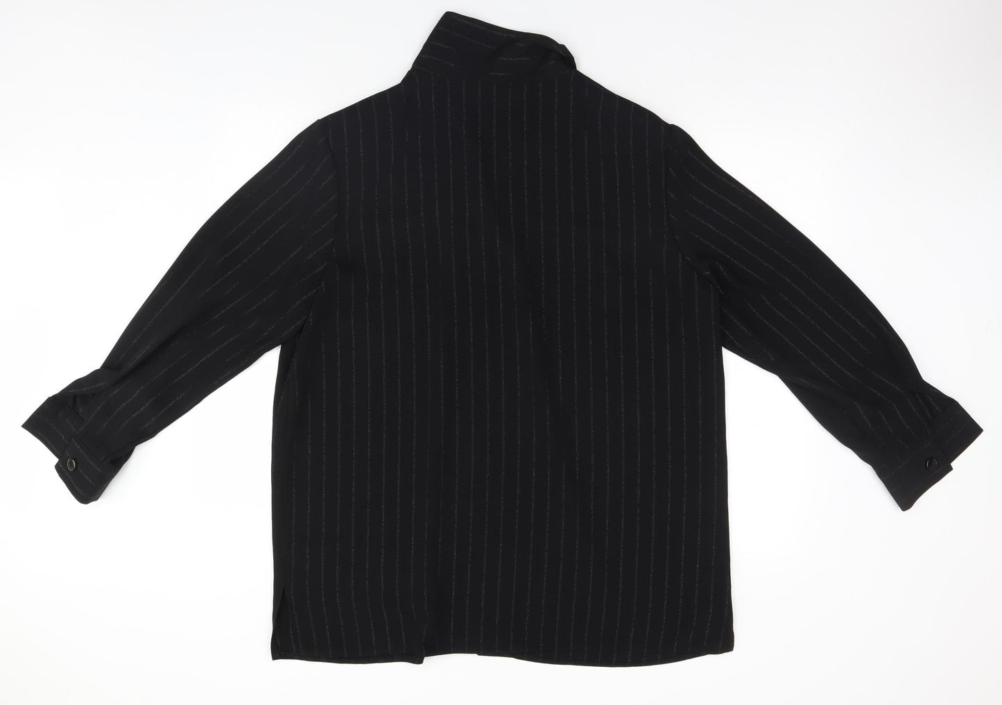 Womens UK Size  Preworn Black Basic Button-Up
