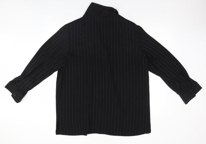 Womens UK Size  Preworn Black Basic Button-Up