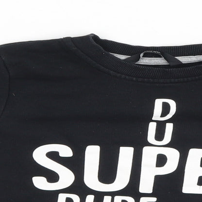 George Boys Black   Pullover Jumper Size 2-3 Years  - Super Duper Dude