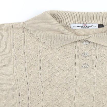 Womens UK Size L Merry Gold Green Pullover Jumper