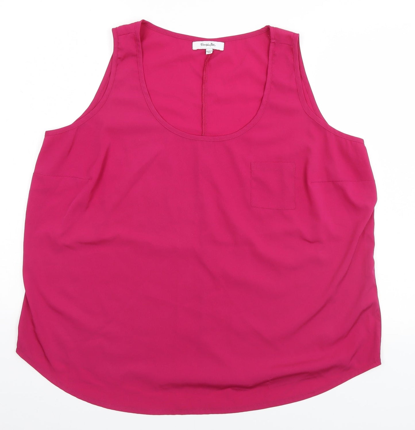 Womens UK Size 20 Simply Be Pink Basic Tank
