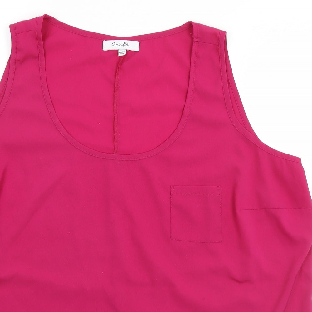 Womens UK Size 20 Simply Be Pink Basic Tank