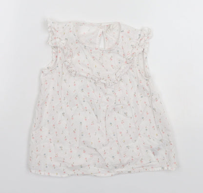 H&M Girls White Floral  A-Line  Size 2-3 Years