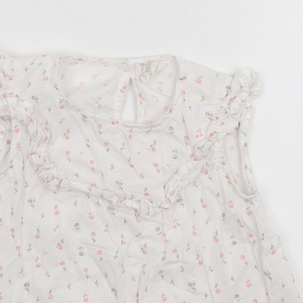 H&M Girls White Floral  A-Line  Size 2-3 Years