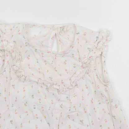 H&M Girls White Floral  A-Line  Size 2-3 Years
