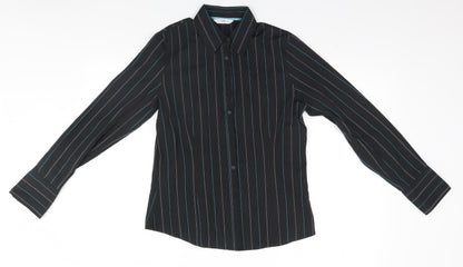 Womens UK Size 10 New Look Black Basic Button-Up