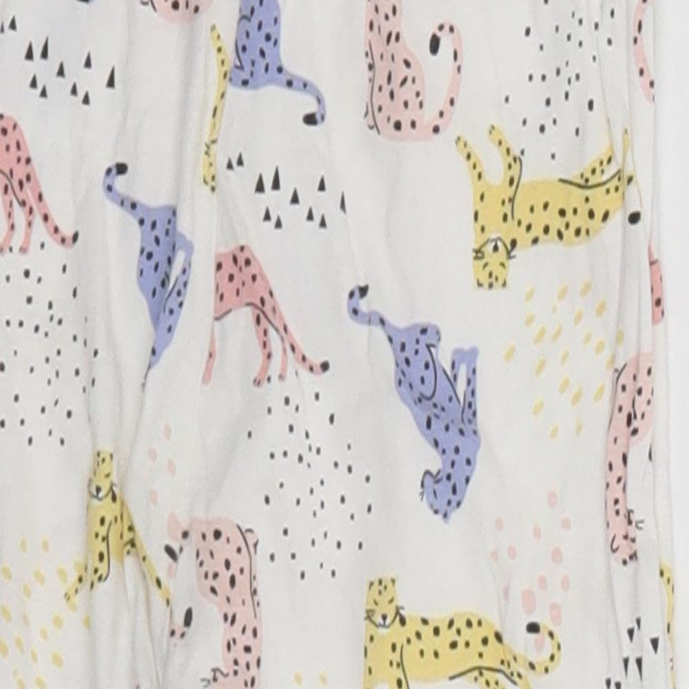 F&F Girls White Animal Print   Pyjama Pants Size 2-3 Years  - Cats