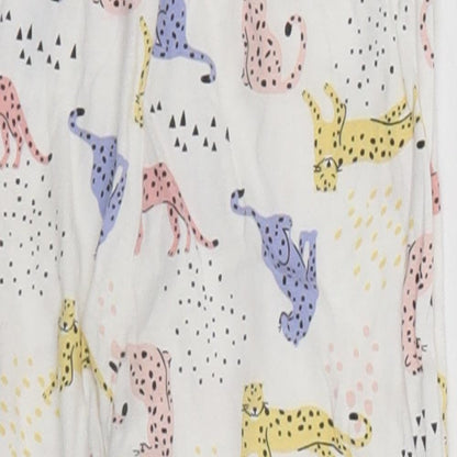 F&F Girls White Animal Print   Pyjama Pants Size 2-3 Years  - Cats