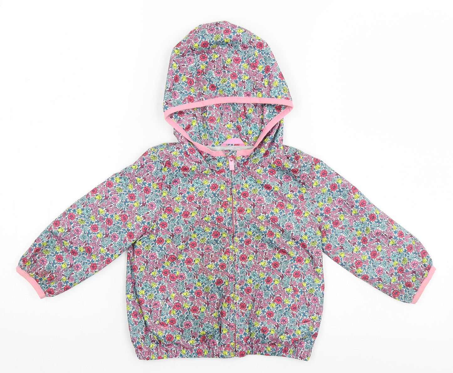 Gap Girls Multicoloured Floral  Rain Coat Coat Size 2 Years