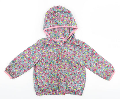 Gap Girls Multicoloured Floral  Rain Coat Coat Size 2 Years