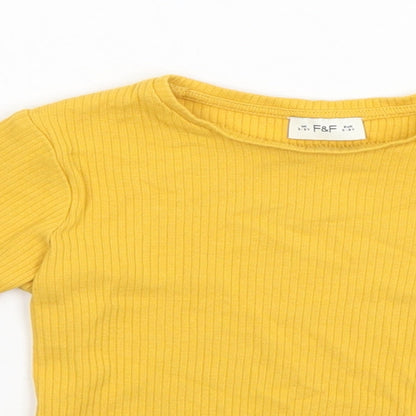 F&F Girls Orange Striped  Pullover Jumper Size 2-3 Years